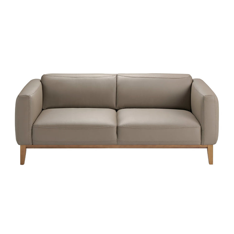 3-seat sofa upholstered in leather with a walnut wood - Angel Cerdá S.L