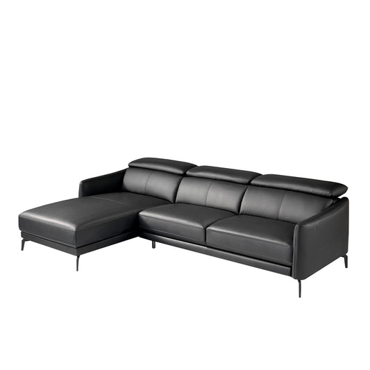 Chaise longue sofa upholstered in leather and stainless - Angel Cerdá S.L