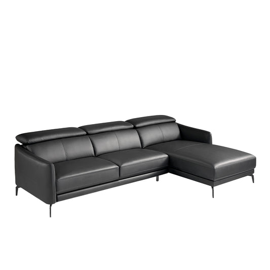 Chaise longue sofa upholstered in leather and stainless - Angel Cerdá S.L