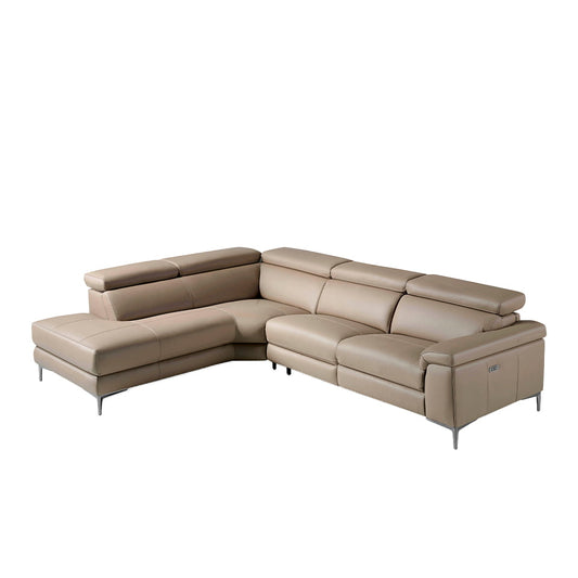 Corner sofa upholstered in leather and stainless - Angel Cerdá S.L