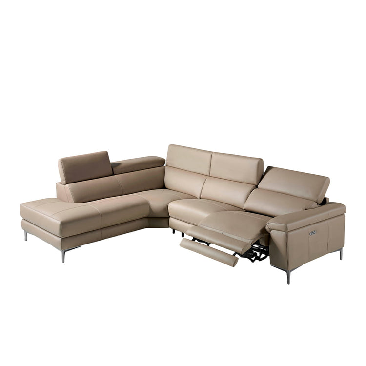 Corner sofa upholstered in leather and stainless - Angel Cerdá S.L