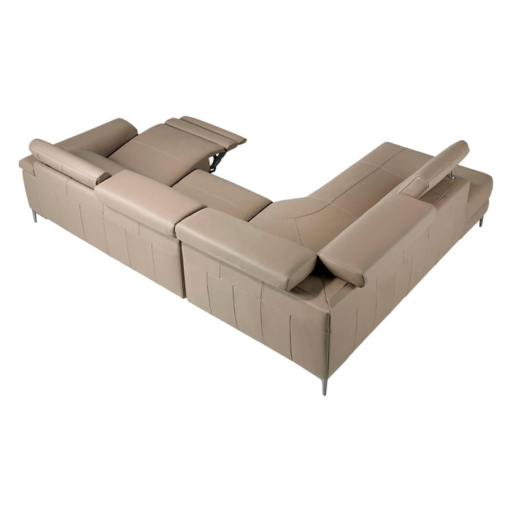 Corner sofa upholstered in leather and stainless - Angel Cerdá S.L