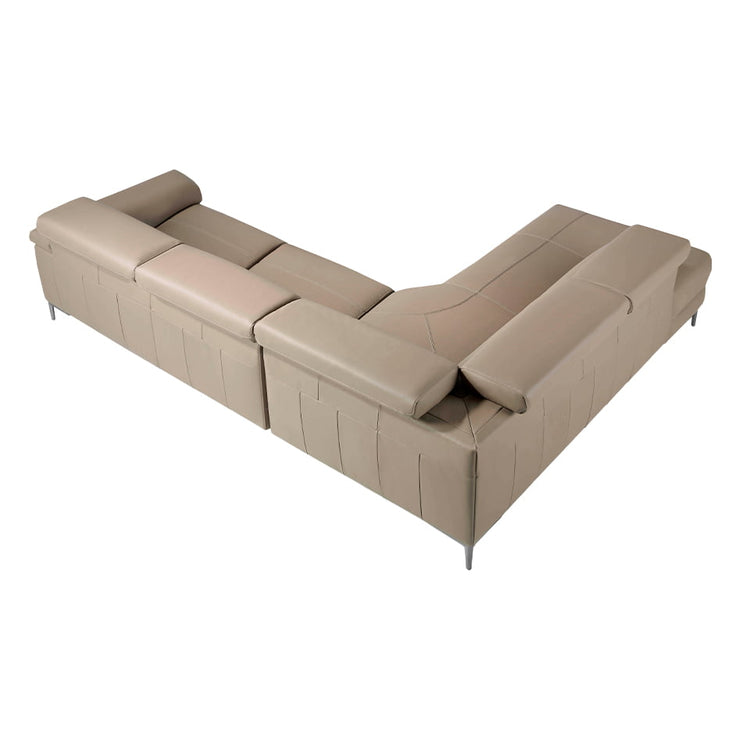 Corner sofa upholstered in leather and stainless - Angel Cerdá S.L