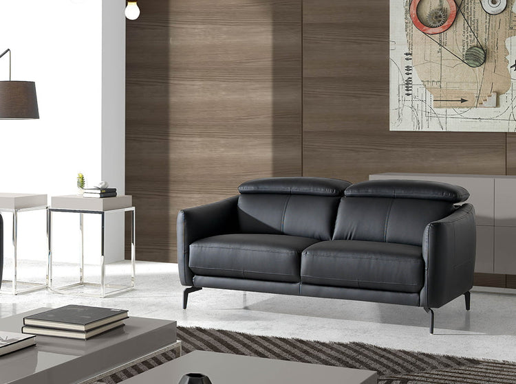 2-seat sofa upholstered in leather with stainless -Angel Cerdá S.L