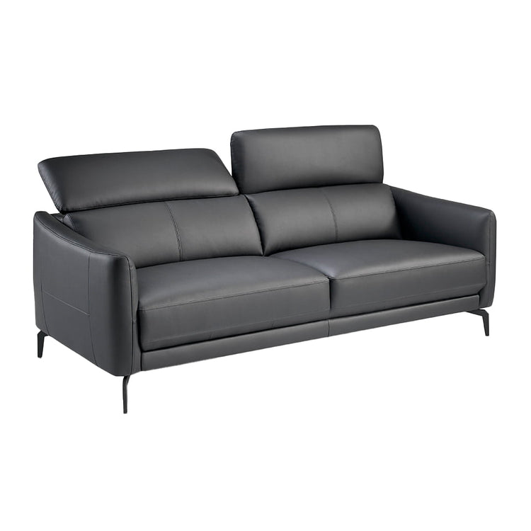 3-seat sofa upholstered in leather with stainless steel - Angel Cerdá S.L