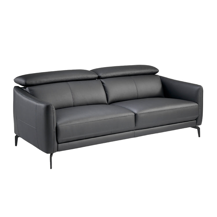 3-seat sofa upholstered in leather with stainless steel - Angel Cerdá S.L