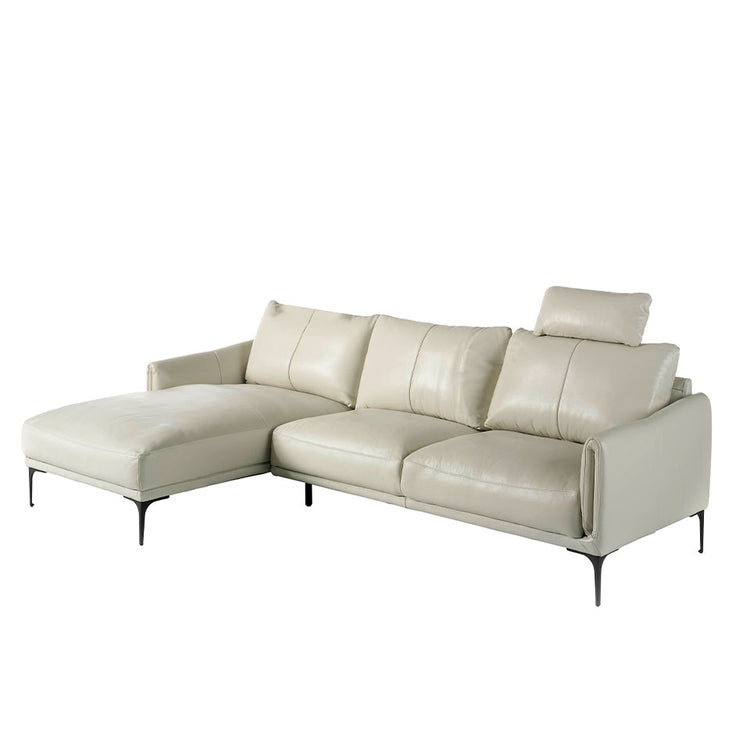 Sofa Chaise longue upholstered in leather - Angel Cerdá S.L