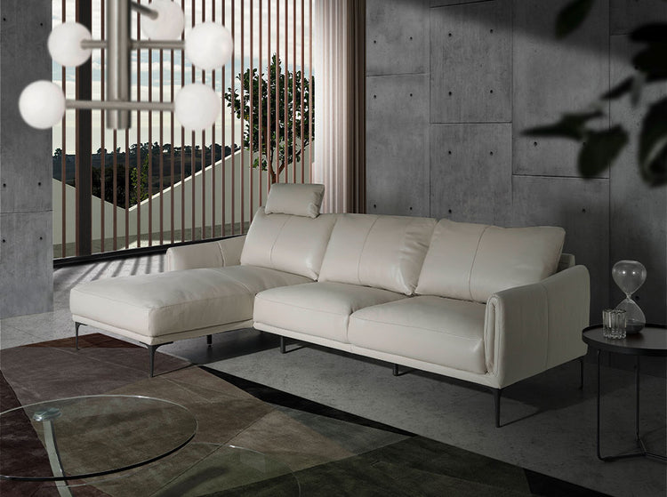 Sofa Chaise longue upholstered in leather - Angel Cerdá S.L