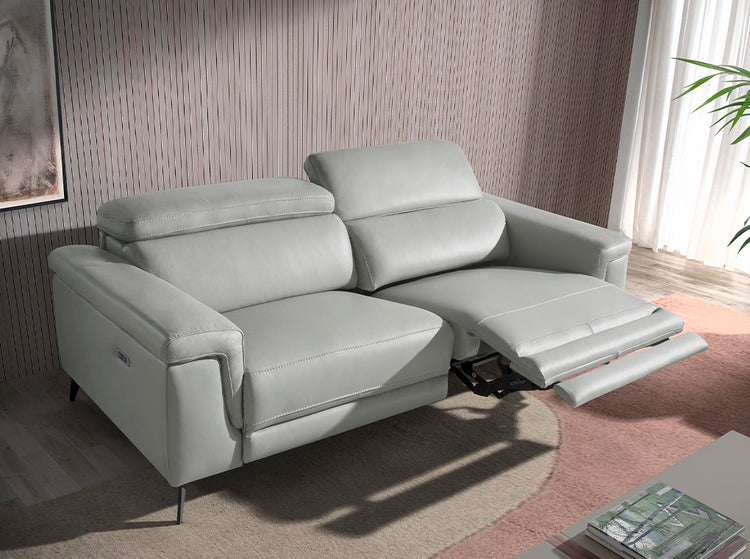 3 seater leather upholstered sofa with relax mechanisms