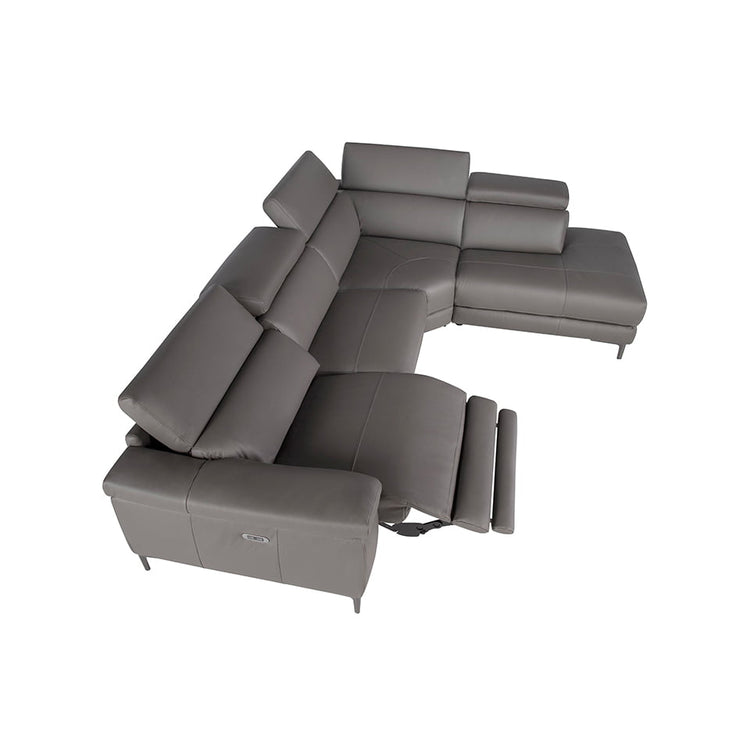 Cowhide leather corner sofa relax mechanisms - Angel Cerda S.L