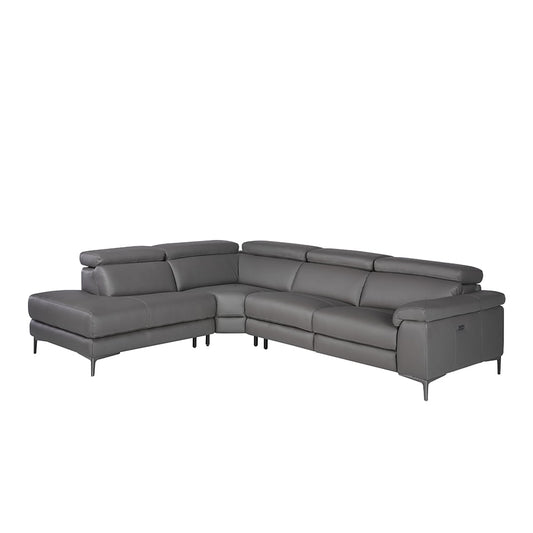 Cowhide leather corner sofa with relax mechanisms - Angel Cerda S.L