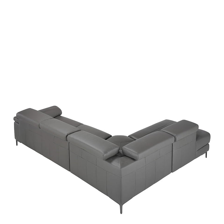 Cowhide leather corner sofa with relax mechanisms - Angel Cerda S.L