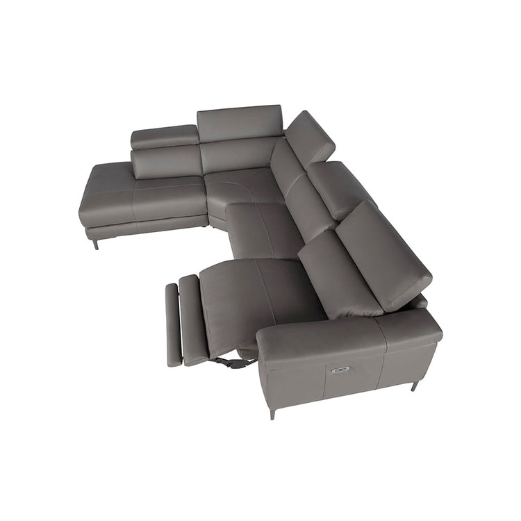 Cowhide leather corner sofa with relax mechanisms - Angel Cerda S.L