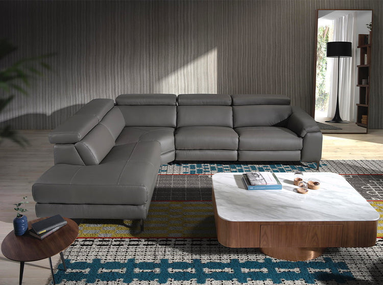 Cowhide leather corner sofa with relax mechanisms - Angel Cerda S.L