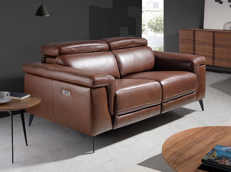 2 seater sofa with brown leather relax mechanisms - Angel Cerda S.L