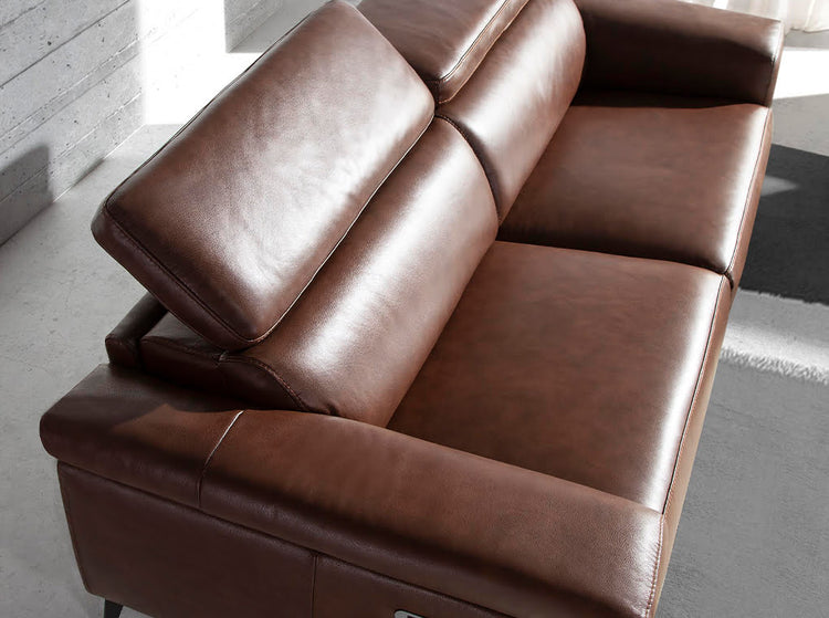 2 seater sofa with brown leather relax mechanisms - Angel Cerda S.L