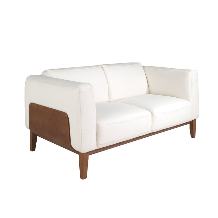 2 seater sofa upholstered in white cowhide leather - Angel Cerda S.L