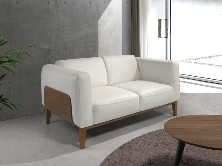 2 seater sofa upholstered in white cowhide leather - Angel Cerda S.L