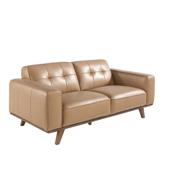 2 seater sofa upholstered in sand cowhide leather-Angel Cerdá