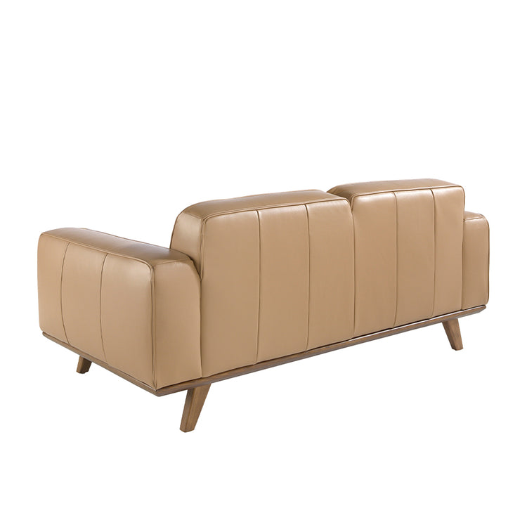 2 seater sofa upholstered in sand cowhide leather-Angel Cerdá