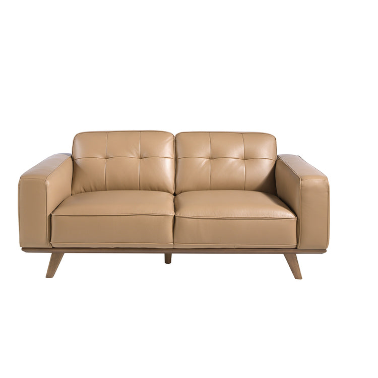 2 seater sofa upholstered in sand cowhide leather-Angel Cerdá