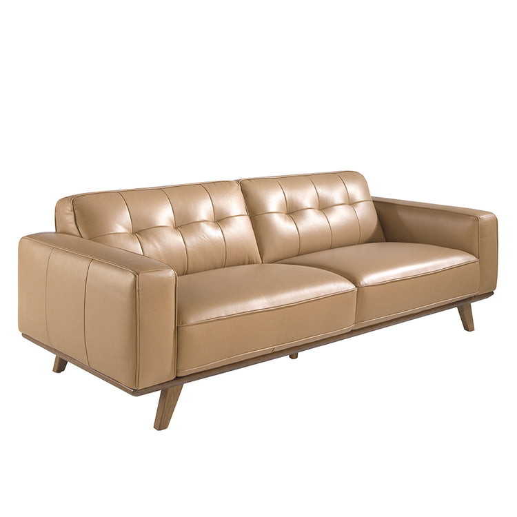 3 seater sofa upholstered in sand cowhide leather-Angel Cerdá