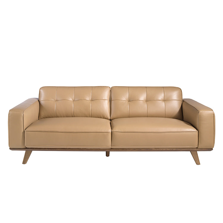 3 seater sofa upholstered in sand cowhide leather-Angel Cerdá