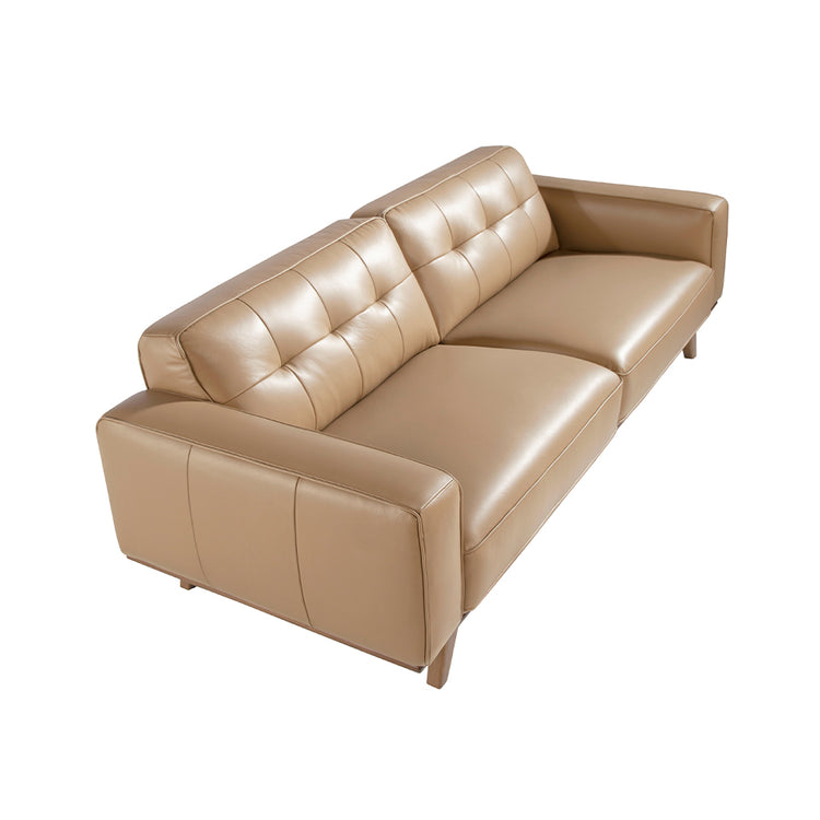 3 seater sofa upholstered in sand cowhide leather-Angel Cerdá