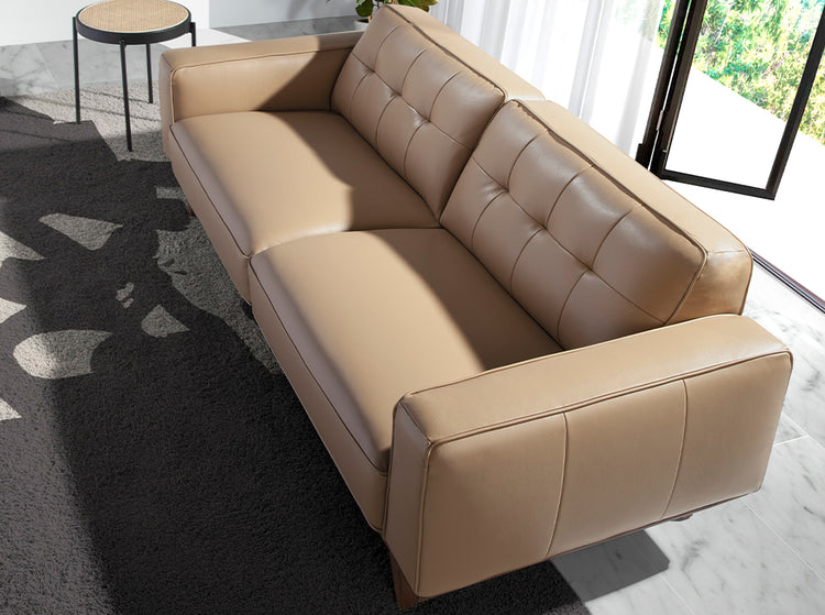 3 seater sofa upholstered in sand cowhide leather-Angel Cerdá