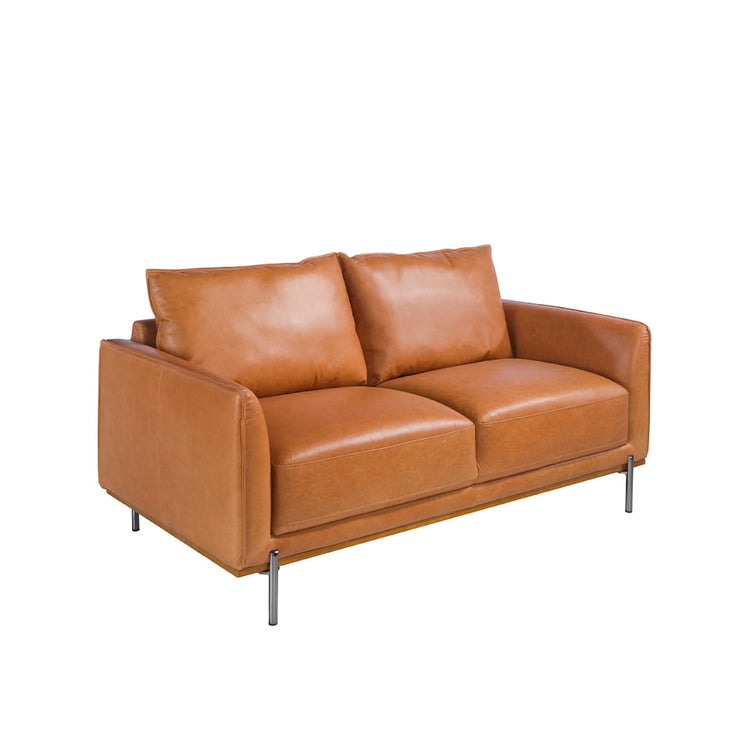 2 seater sofa in buffalo brown cowhide leather-Angel Cerdá