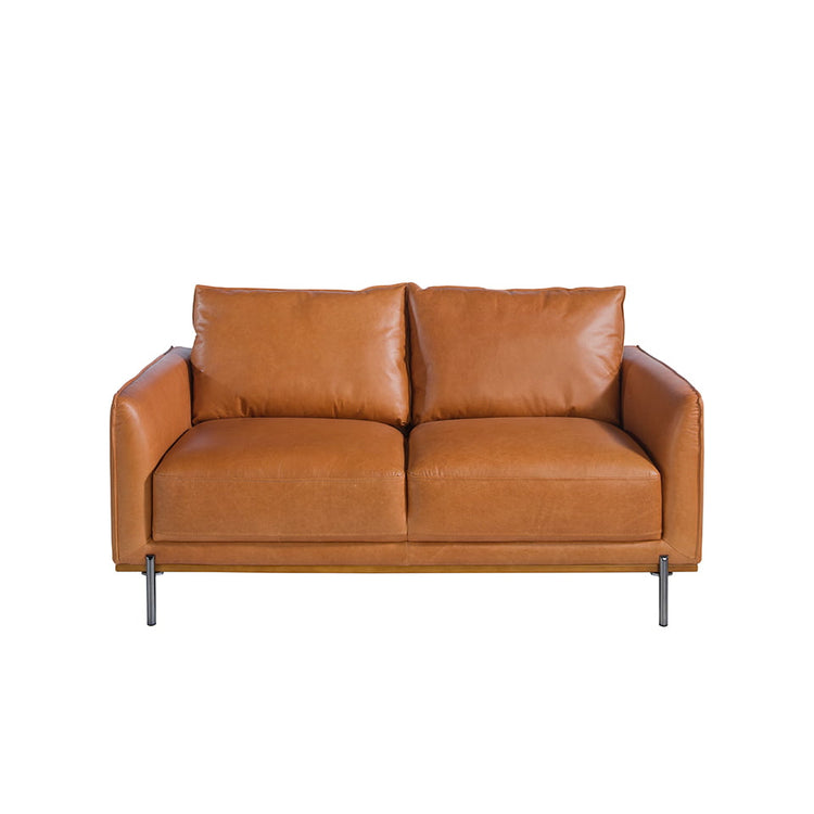 2 seater sofa in buffalo brown cowhide leather-Angel Cerdá