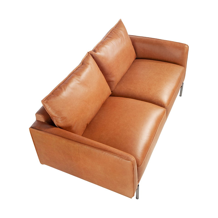 2 seater sofa in buffalo brown cowhide leather-Angel Cerdá