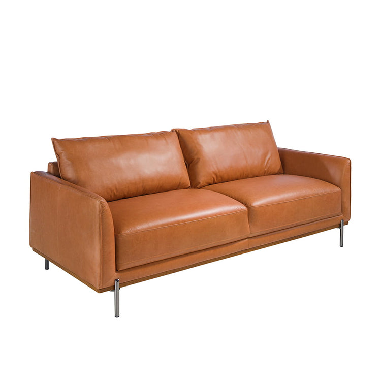 3 seater sofa in brown buffalo cowhide leather-Angel Cerdá