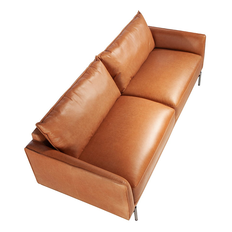 3 seater sofa in brown buffalo cowhide leather-Angel Cerdá