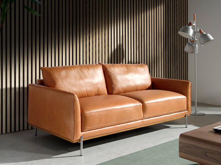 3 seater sofa in brown buffalo cowhide leather-Angel Cerdá