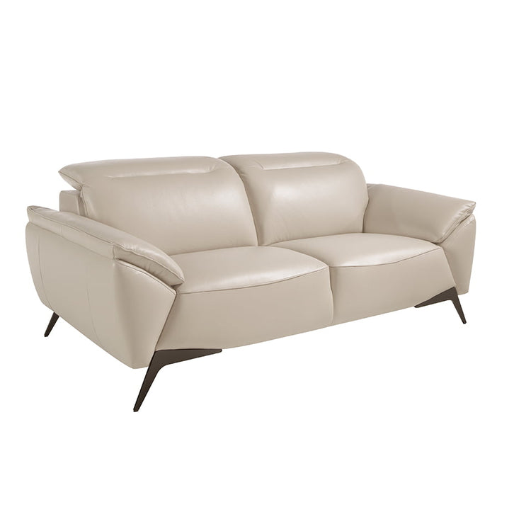 2 seater sofa upholstered in leather Taupe Grey-Angel Cerdá