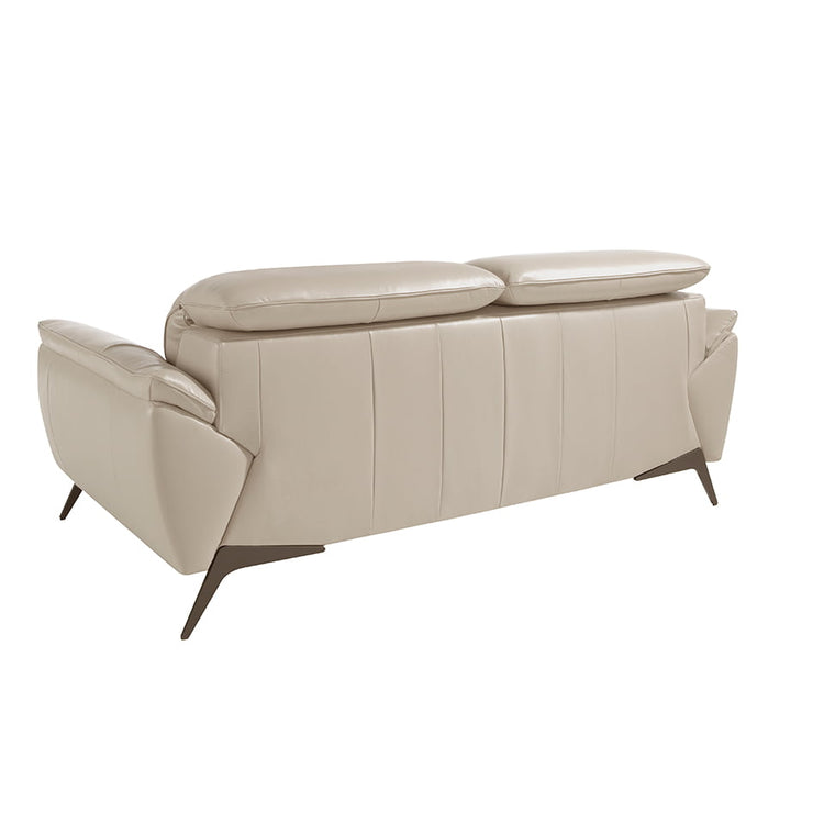 2 seater sofa upholstered in leather Taupe Grey-Angel Cerdá