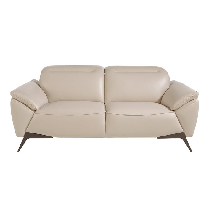 2 seater sofa upholstered in leather Taupe Grey-Angel Cerdá