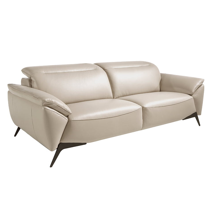 3 seater sofa upholstered in leather Taupe Grey-Angel Cerdá