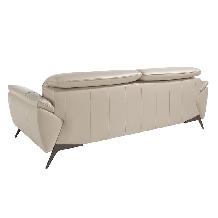 3 seater sofa upholstered in leather Taupe Grey-Angel Cerdá