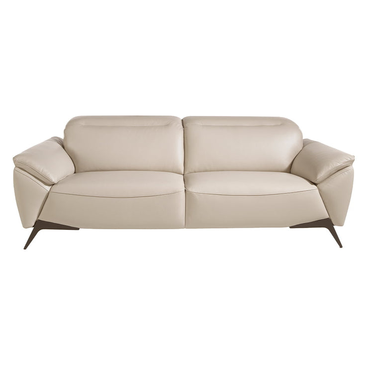 3 seater sofa upholstered in leather Taupe Grey-Angel Cerdá