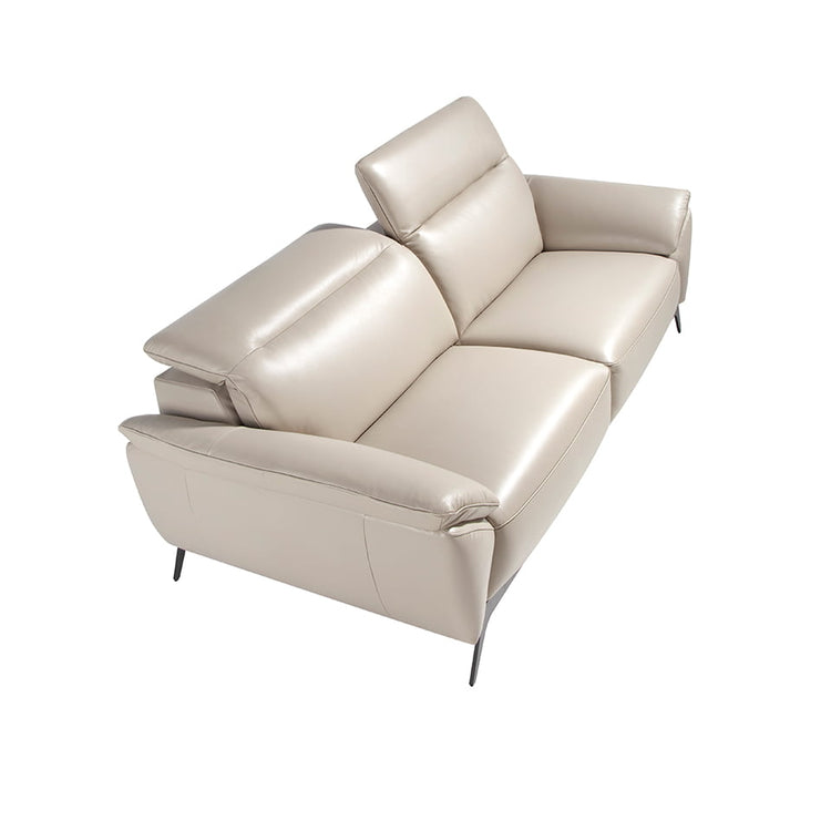 3 seater sofa upholstered in leather Taupe Grey-Angel Cerdá