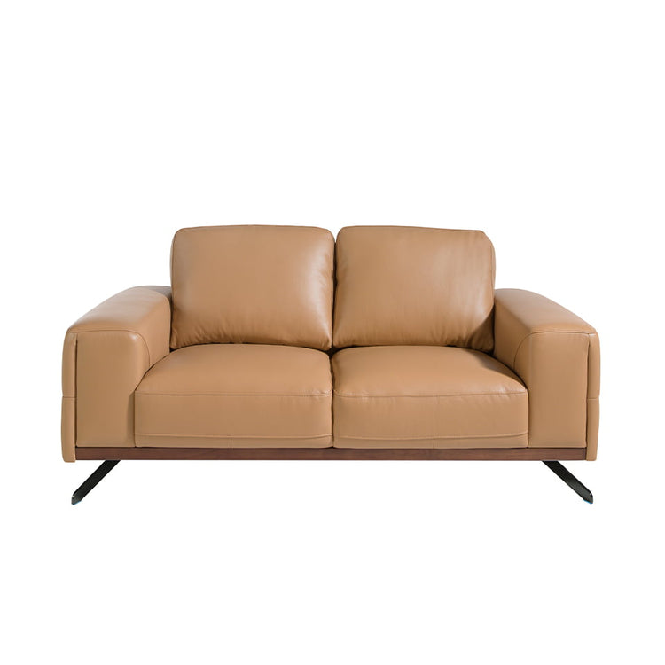 2 seater sofa upholstered in leather Arena colour-Angel Cerdá