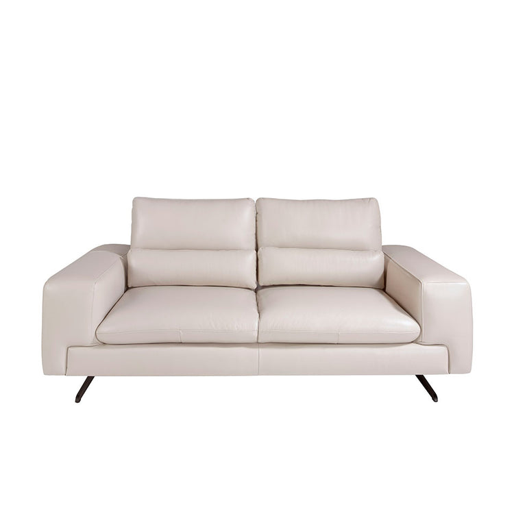 2 seater sofa upholstered in leather Taupe Grey color