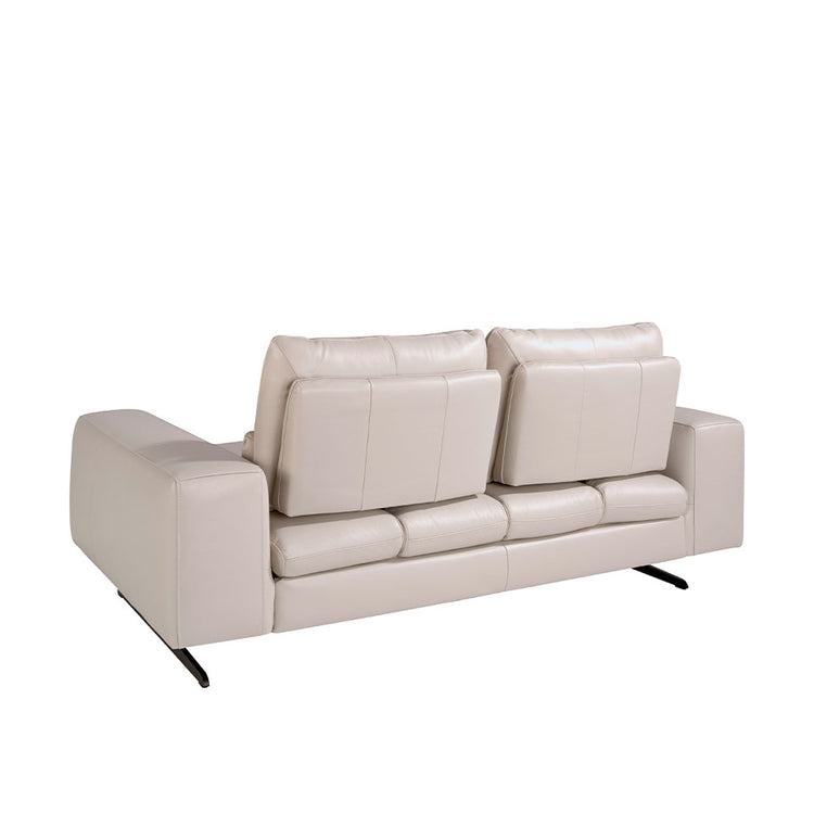 2 seater sofa upholstered in leather Taupe Grey color