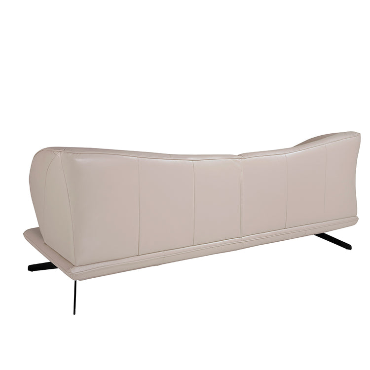 3 seater sofa upholstered in leather Taupe Grey color -Angel Cerdá