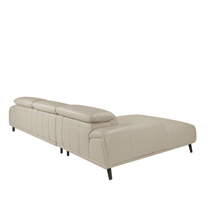 Chaise longue sofa in taupe cowhide leather-Angel Cerdá