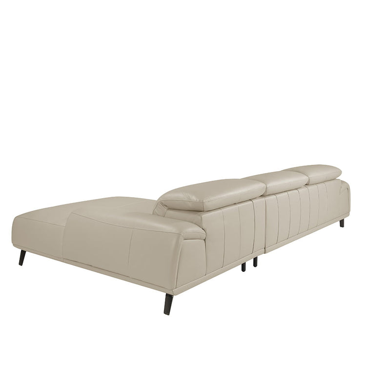 Chaise longue sofa in taupe cowhide leather-Angel Cerdá