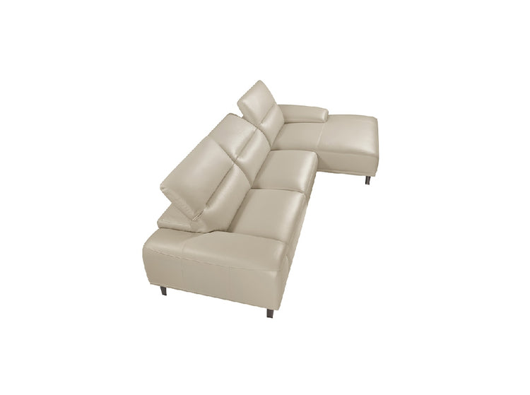 Chaise longue sofa in taupe cowhide leather-Angel Cerdá