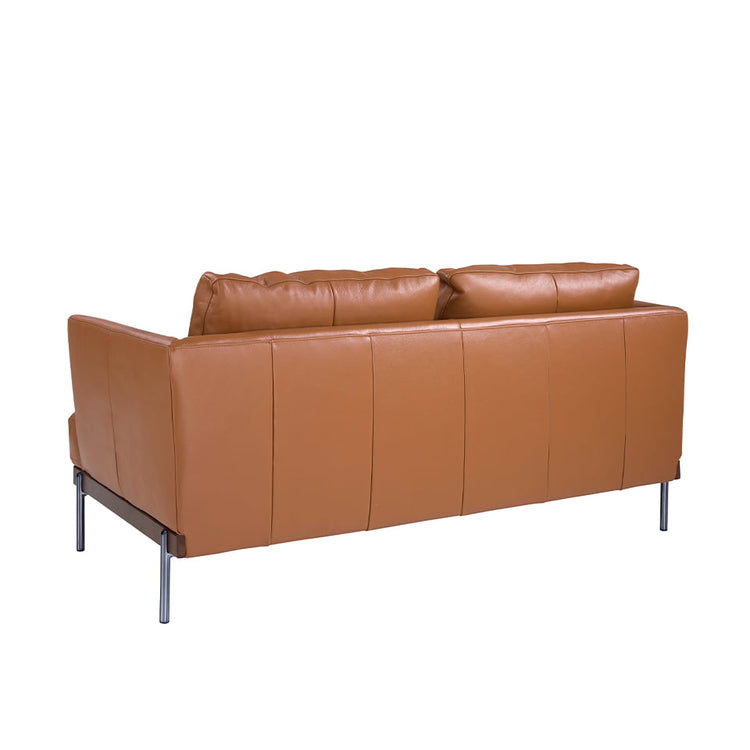 2 seater sofa upholstered in brown leather-Angel Cerdá